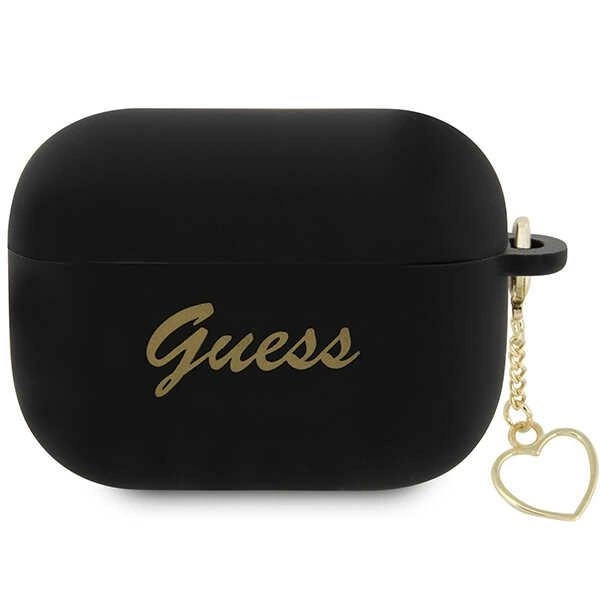 Etui Guess Silicone Charm Heart Collection na AirPods Pro 2 - czarne