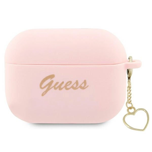 Etui Guess Silicone Charm Heart Collection na AirPods Pro 2 - różowe
