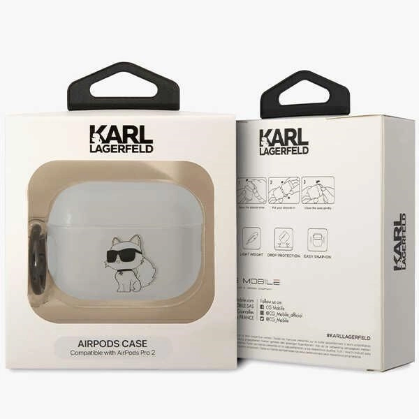 Etui Karl Lagerfeld Ikonik Choupette na AirPods Pro 2 - przezroczyste