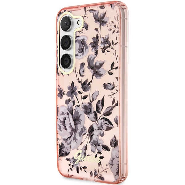 Etui Guess Flower Collection na Samsung Galaxy S23+ - różowe