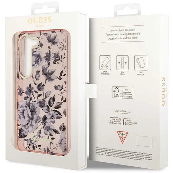 Etui Guess Flower Collection na Samsung Galaxy S23+ - różowe