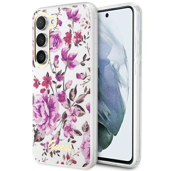 Etui Guess Flower Collection na Samsung Galaxy S23+ - białe