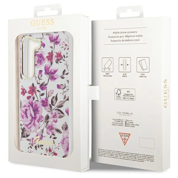 Etui Guess Flower Collection na Samsung Galaxy S23+ - białe