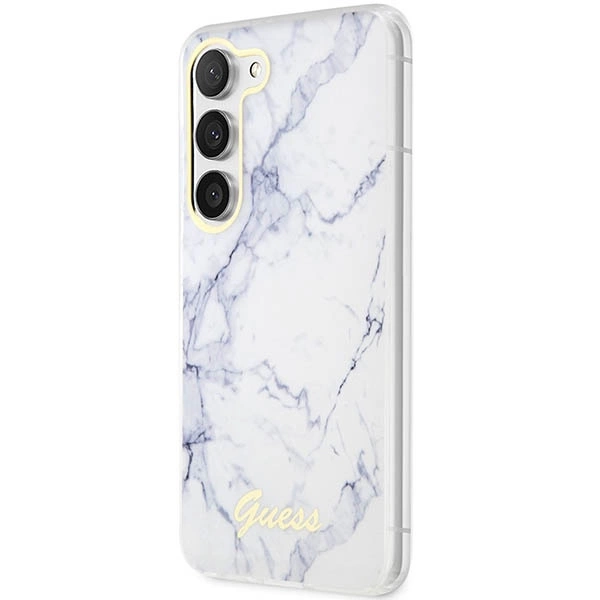 Etui Guess Marble Collection na Samsung Galaxy S23+ - białe