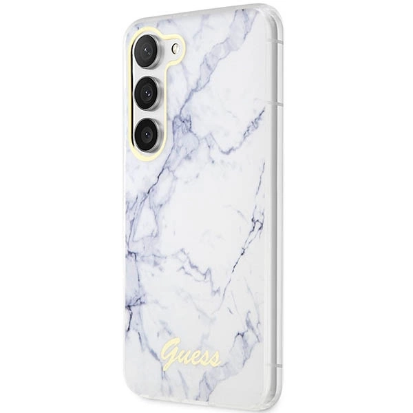 Etui Guess Marble Collection na Samsung Galaxy S23 - białe