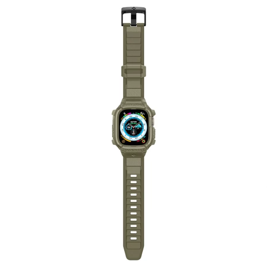 Etui z paskiem Spigen Rugged Armor Pro na Apple Watch Ultra (49 mm) - zielone