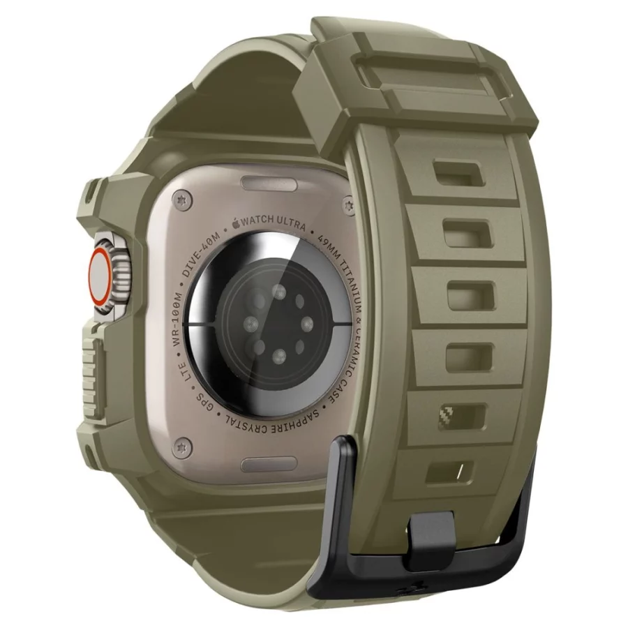 Etui z paskiem Spigen Rugged Armor Pro na Apple Watch Ultra (49 mm) - zielone