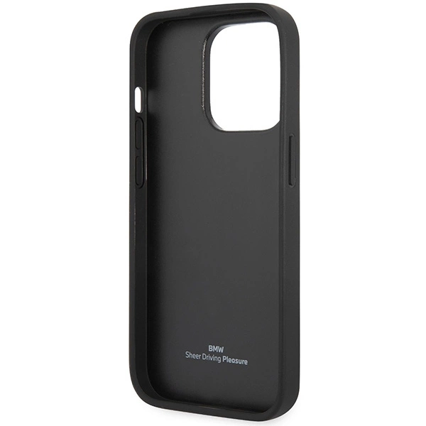 Etui BMW Leather Diamond Pattern na iPhone 14 Pro - burgundowe