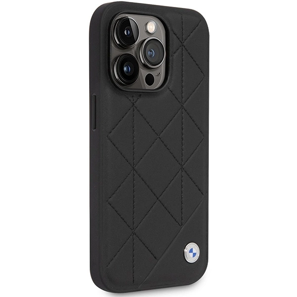 Etui BMW Leather Quilted na iPhone 14 Pro - czarne