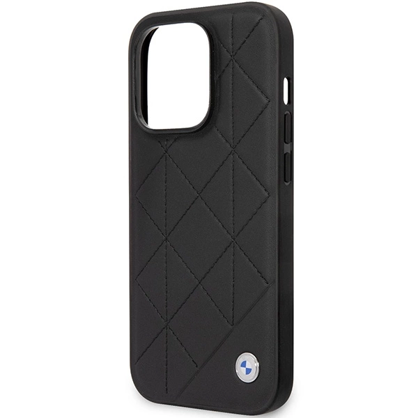 Etui BMW Leather Quilted na iPhone 14 Pro - czarne