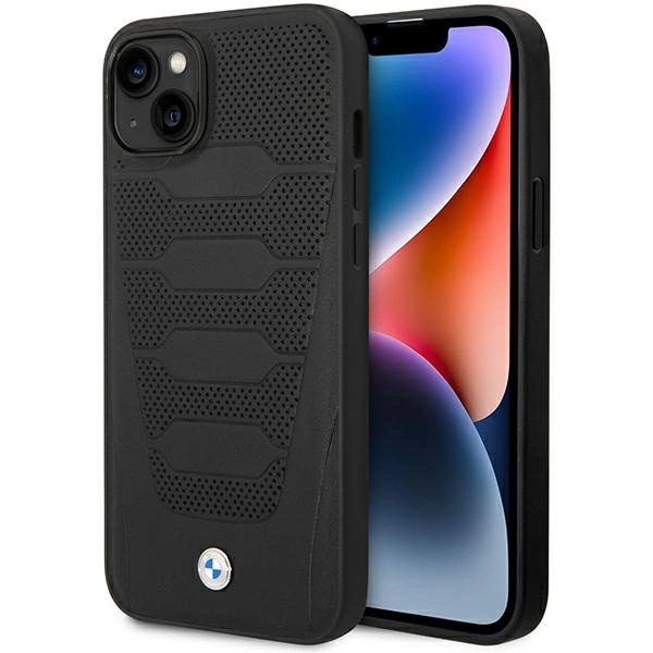 Etui BMW Leather Seats Pattern na iPhone 14 - czarne