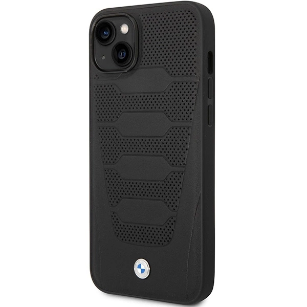 Etui BMW Leather Seats Pattern na iPhone 14 - czarne