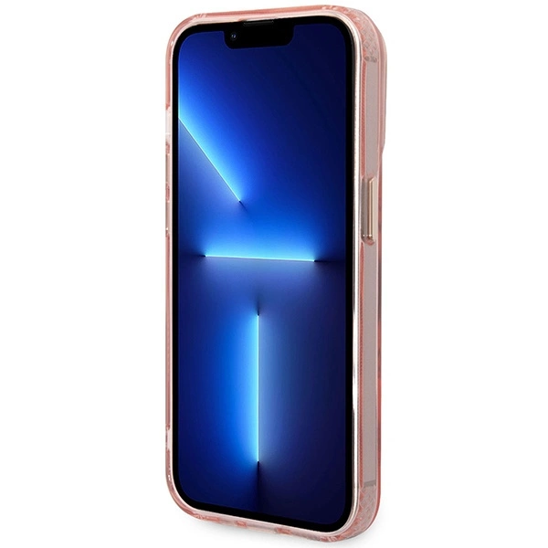 Etui Guess Gold Outline Translucent MagSafe na iPhone 14 Pro Max - różowe