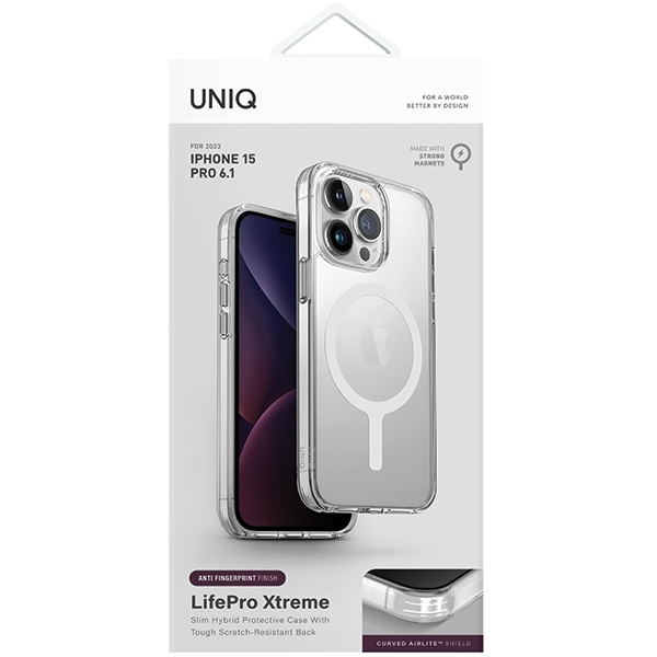 Etui UNIQ LifePro Xtreme Magclick Charging do iPhone 15 Pro - przezroczyste