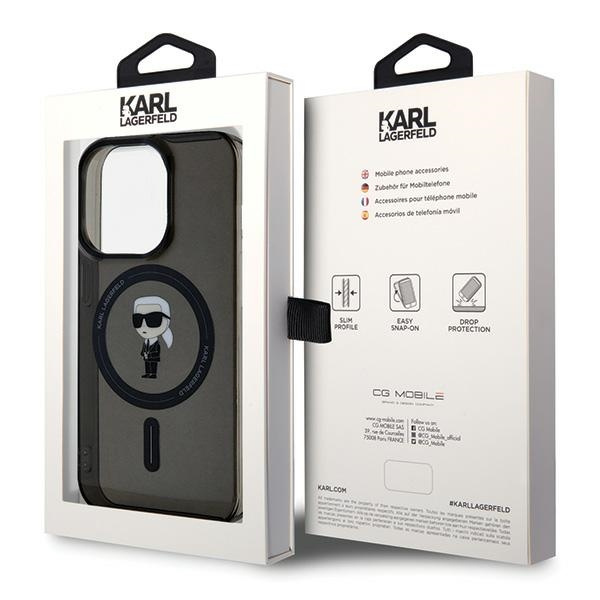 KARL LAGERFELD KLHMP14LHFCKNOK IPHONE 14 PRO 6.1" CZARNY/BLACK HARDCASE IML IKONIK MAGSAFE