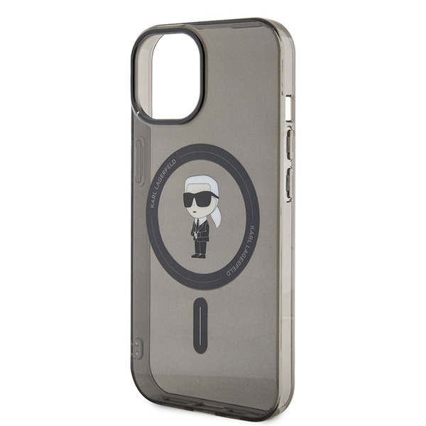 KARL LAGERFELD KLHMP14SHFCKNOK IPHONE 14 / 15 / 13 6.1" CZARNY/BLACK HARDCASE IML IKONIK MAGSAFE