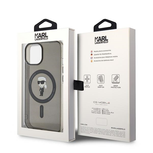 KARL LAGERFELD KLHMP14SHFCKNOK IPHONE 14 / 15 / 13 6.1" CZARNY/BLACK HARDCASE IML IKONIK MAGSAFE
