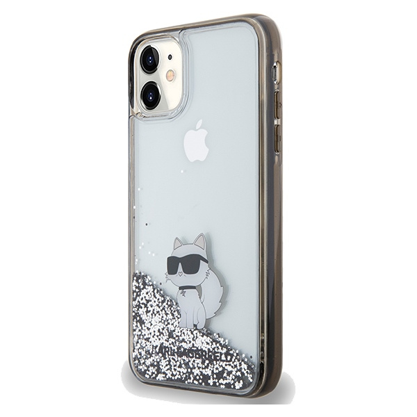 Etui Karl Lagerfeld Liquid Glitter Choupette na iPhone 11 / Xr - przezroczyste