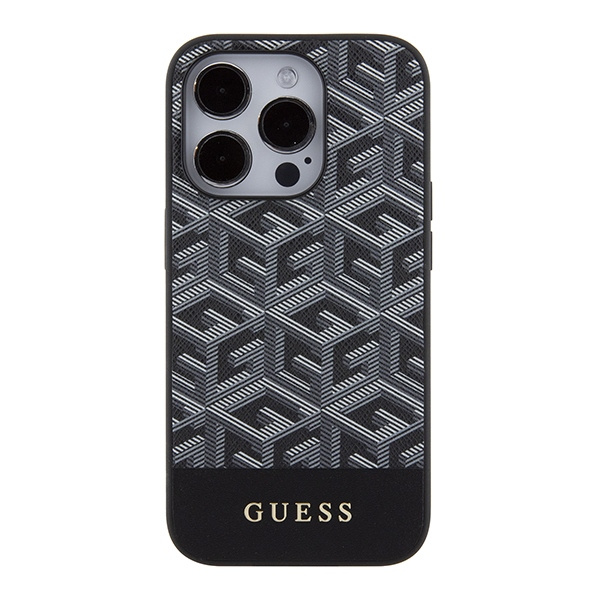 Guess GUHMP15LHGCFSEK iPhone 15 Pro 6.1" czarny/black hardcase GCube Stripes MagSafe