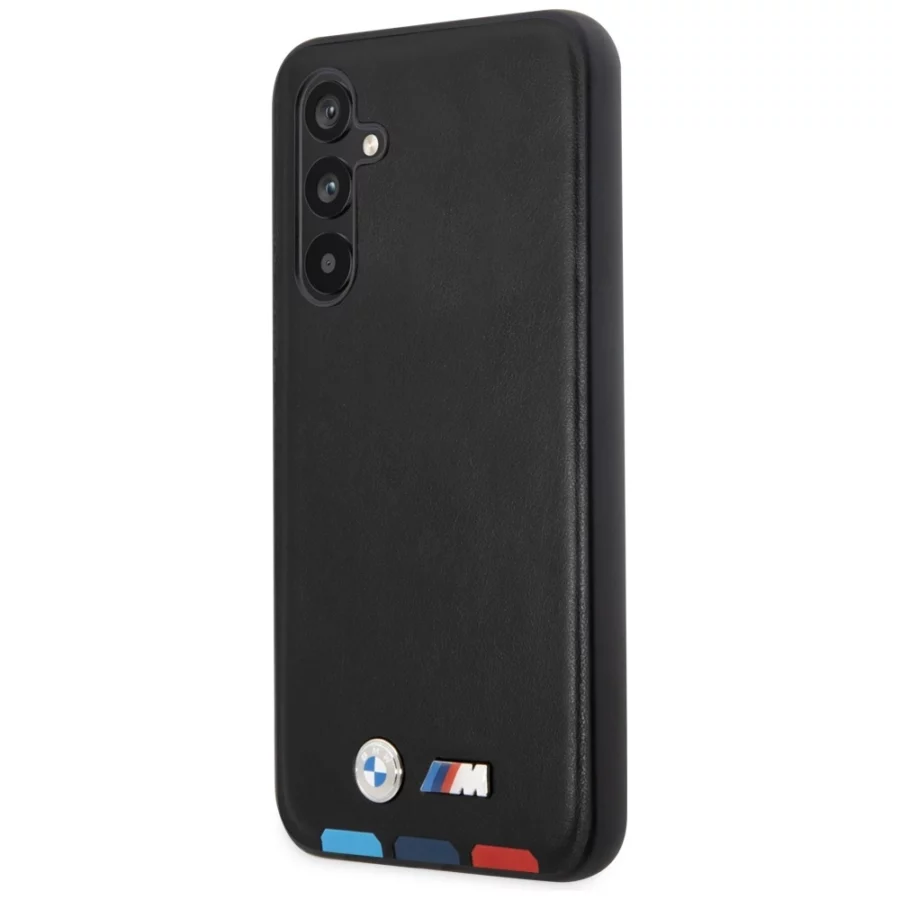 Etui BMW Leather Stamp Tricolor na Samsung Galaxy A54 - czarne