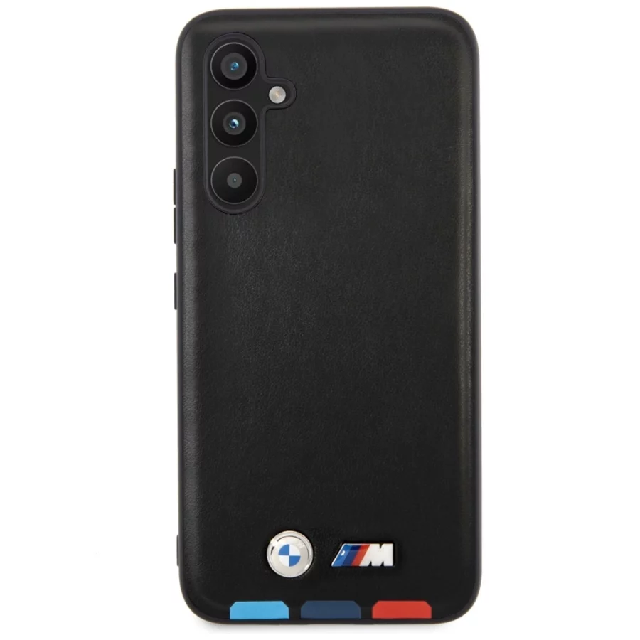 Etui BMW Leather Stamp Tricolor na Samsung Galaxy A54 - czarne