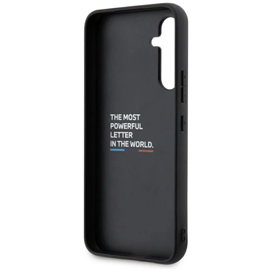 Etui BMW Leather Stamp Tricolor na Samsung Galaxy A54 - czarne