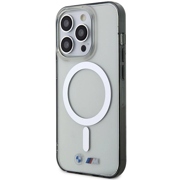 Etui BMW Silver Ring MagSafe na iPhone 14 Pro - przezroczyste