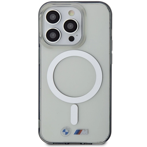 Etui BMW Silver Ring MagSafe na iPhone 14 Pro - przezroczyste