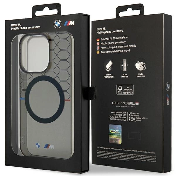 Etui BMW Pattern MagSafe na iPhone 14 Pro - szare