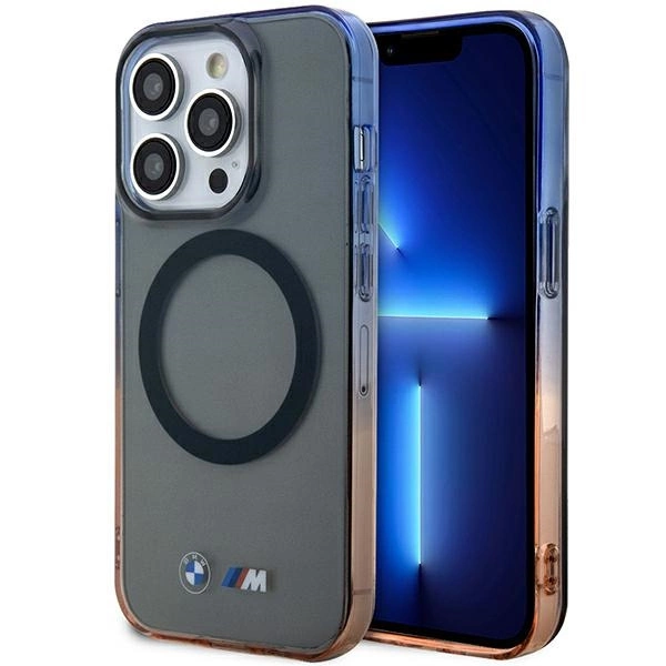 Etui BMW Gradient Bumper MagSafe na iPhone 14 Pro - szare
