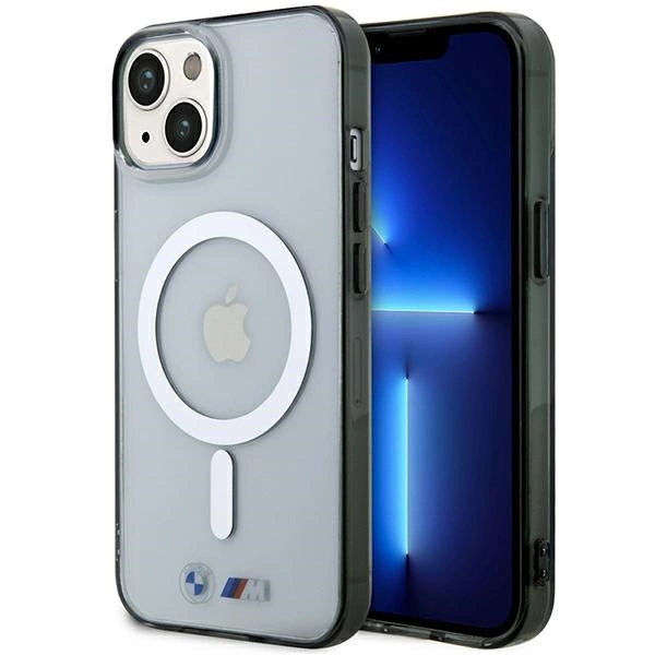 Etui BMW Silver Ring MagSafe na iPhone 14 Plus - przezroczyste