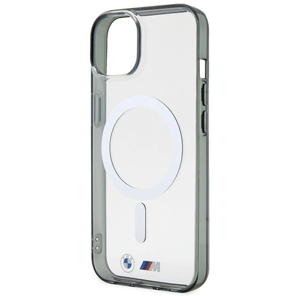 Etui BMW Silver Ring MagSafe na iPhone 14 Plus - przezroczyste