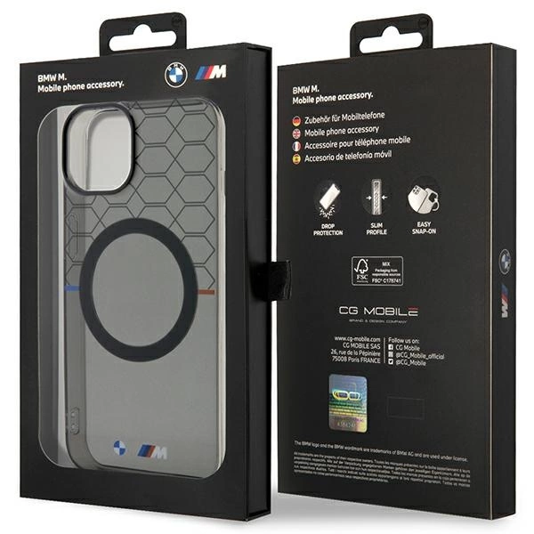 Etui BMW Pattern MagSafe na iPhone 14 Plus - szare