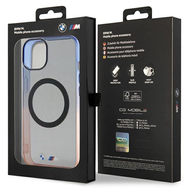 Etui BMW Gradient Bumper MagSafe na iPhone 14 Plus - szare