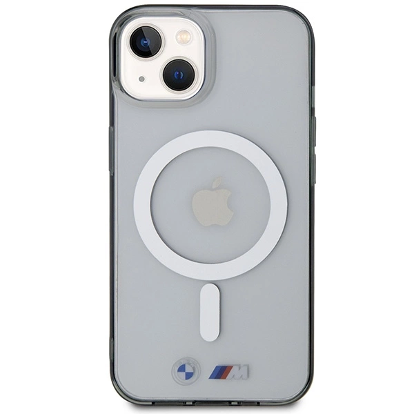 Etui BMW Silver Ring MagSafe na iPhone 14 - przezroczyste
