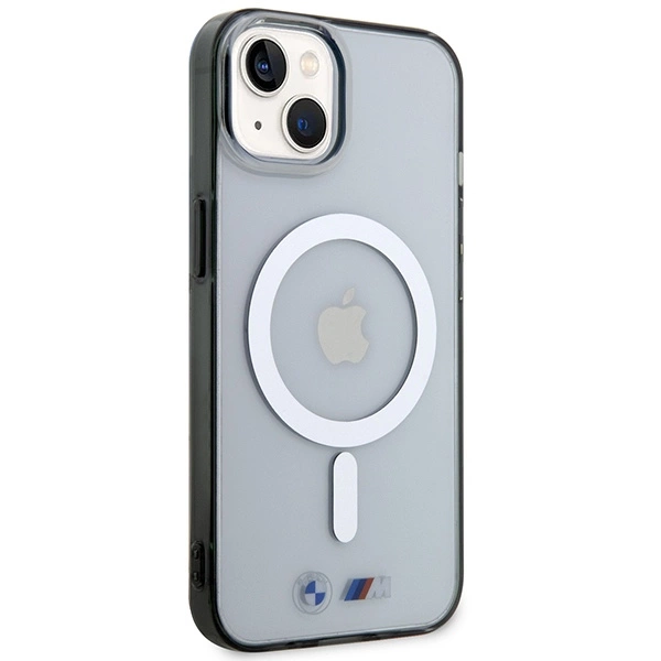 Etui BMW Silver Ring MagSafe na iPhone 14 - przezroczyste