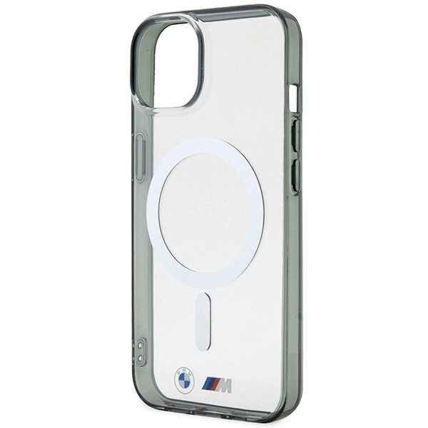 Etui BMW Silver Ring MagSafe na iPhone 14 - przezroczyste