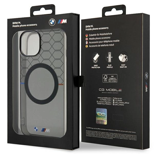 Etui BMW Pattern MagSafe na iPhone 14 - szare