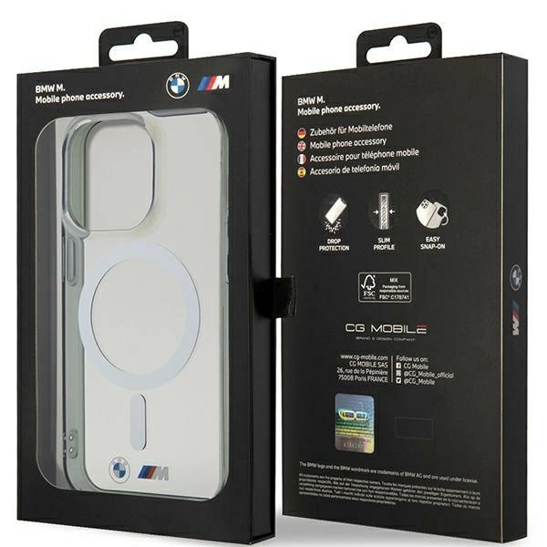 Etui BMW Silver Ring MagSafe na iPhone 14 Pro Max - przezroczyste