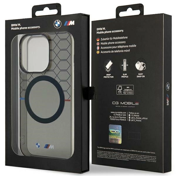 Etui BMW Pattern MagSafe na iPhone 14 Pro Max - szare