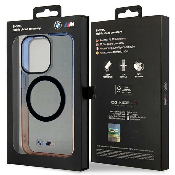Etui BMW Gradient Bumper MagSafe na iPhone 14 Pro Max - szare