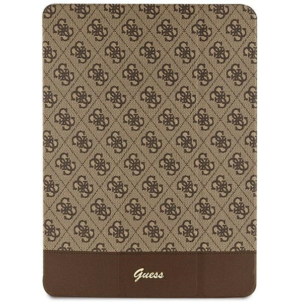 Etui Guess 4G Stripe Allover na iPad Pro 12.9" - brązowe