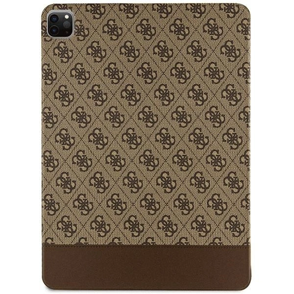 Etui Guess 4G Stripe Allover na iPad Pro 12.9" - brązowe