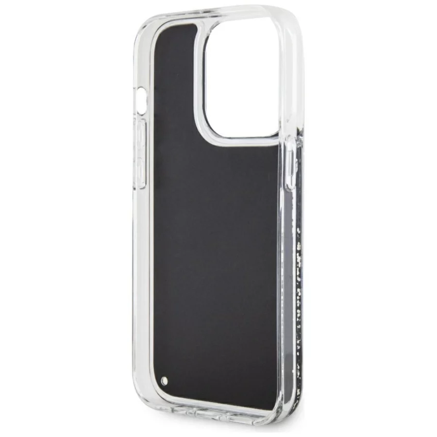 Etui Guess Liquid Glitter Marble na iPhone 14 Pro - czarne