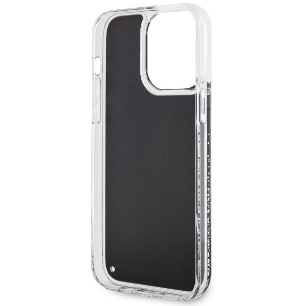 Etui Guess Liquid Glitter Marble na iPhone 14 Pro Max - czarne
