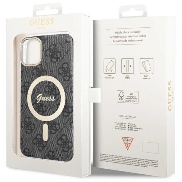 Etui Guess 4G MagSafe na iPhone 11 - czarne