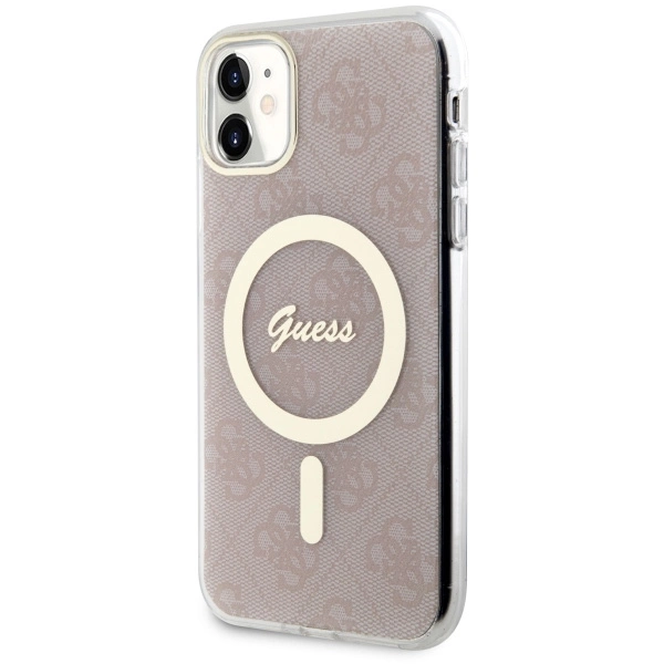 Etui Guess 4G MagSafe na iPhone 11 - różowe