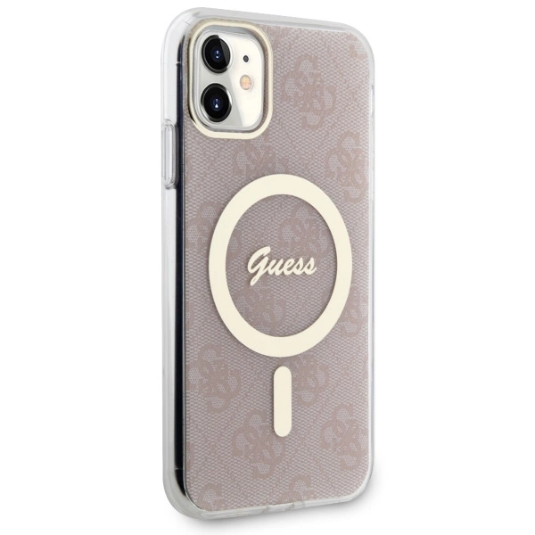 Etui Guess 4G MagSafe na iPhone 11 - różowe