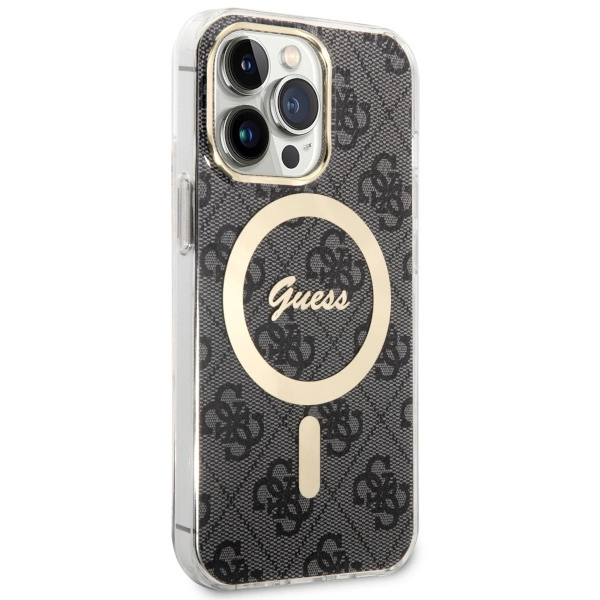 Etui Guess 4G MagSafe na iPhone 13 Pro / iPhone 13 - czarne