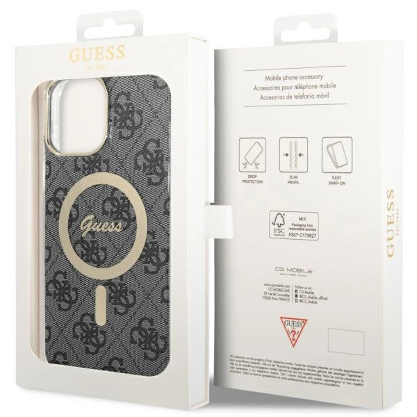 Etui Guess 4G MagSafe na iPhone 13 Pro Max - czarne